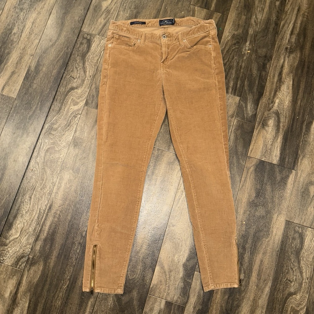 Lucky Brand Women's Lolita‎ Skinny Tan Corduroy Ankle Zip Pants Size 8/29